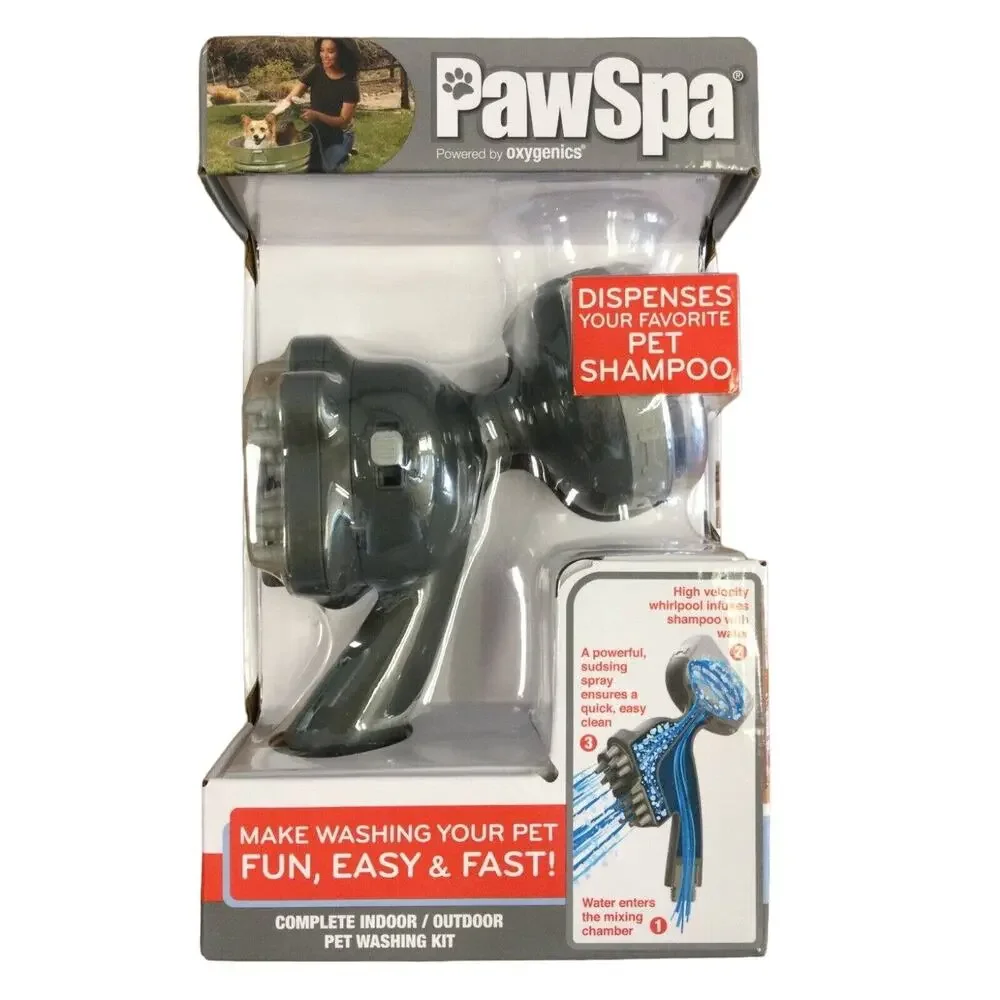 Oxygenics PawSpa Dog Shower Head Kit Pet Bath Nozzle & Shampoo Sprayer NEW